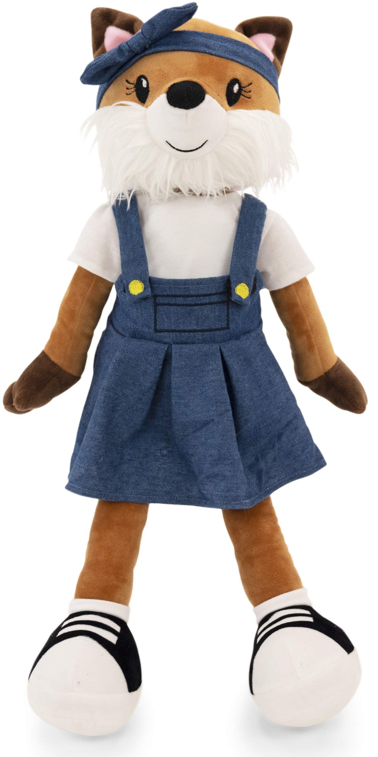 PLUSHIBLE BRIDGING MILES WITH SMILES Soft Baby Doll - Plush Rag with 2 Clothing Sets, My First Plush Toy for Girls, Boys & Infants, Stuffed Toy, Adorable Companion for 1 Year Old & Up - 18 Inch Fox