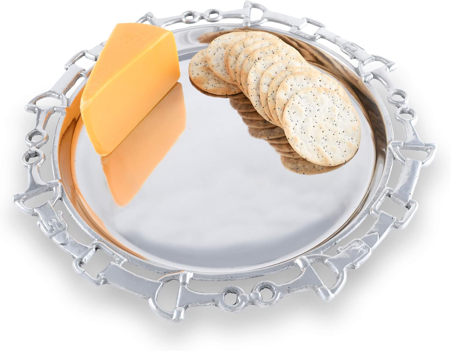 🛒 Flаѕh Sаlе Arthur Court Metal Serving Aluminum Equestrian Round Horse Tray / Platter 12.25 inch Diameter