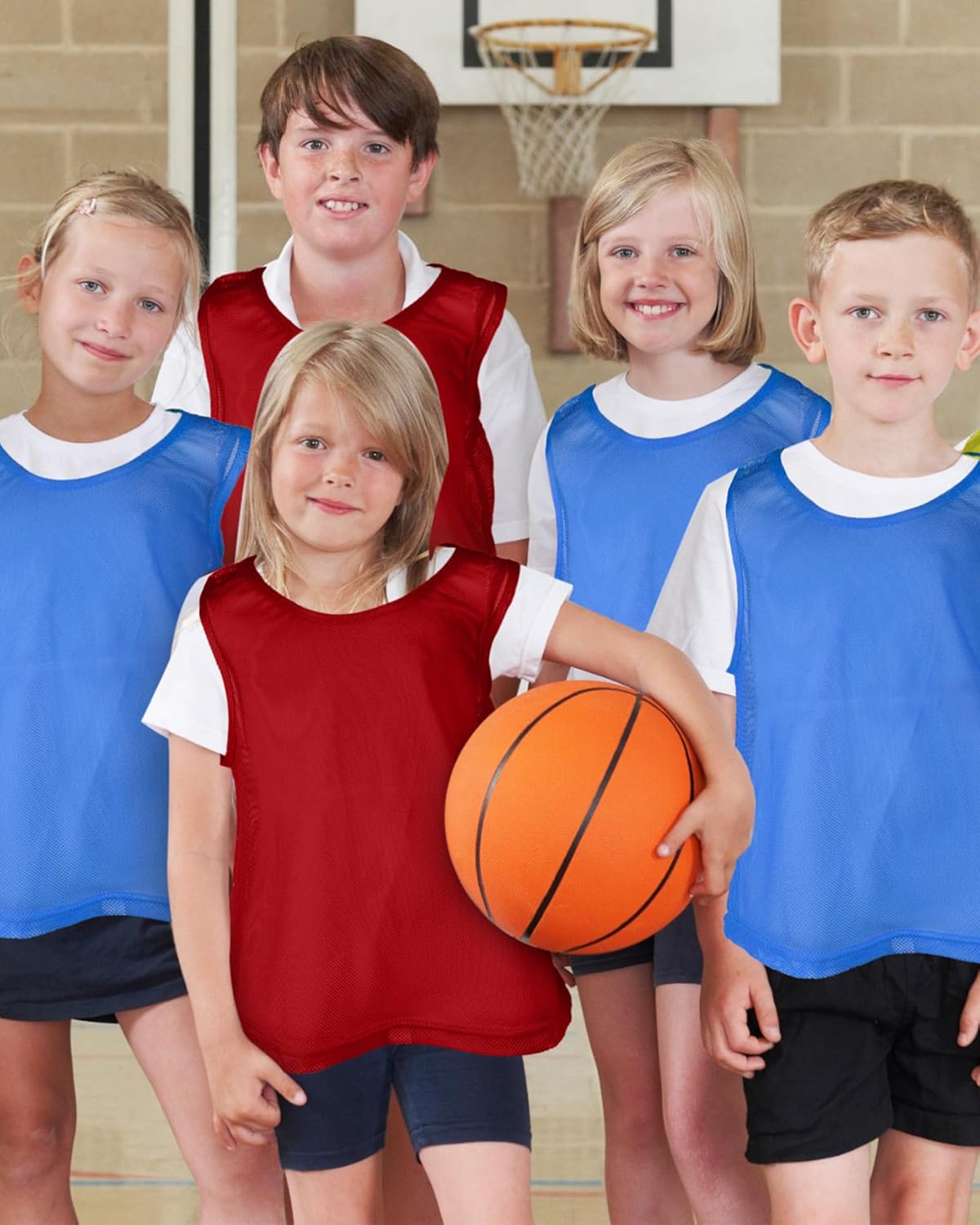 Pasimy 50 Pack Pinnies Bulk Scrimmage Vests Lightweight Youth Scrimmage Vests Team Soccer Basketball Jersey Pinnies for Sport