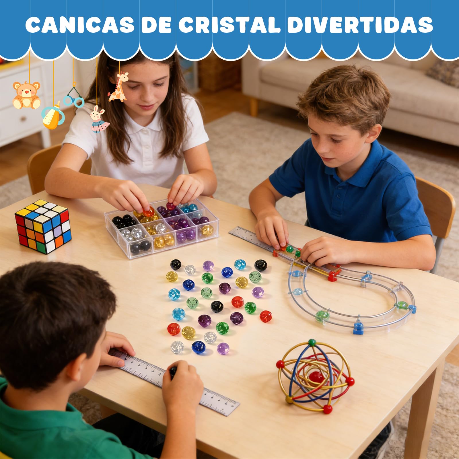 30 Piezas Canicas de Cristal Pequeñas, Mármoles de Cristal Que Brillan Oscuridad, Juego de Canicas para Niños, Mármoles de Vidrio Colorido para Bricolaje y Decoración del Hogar