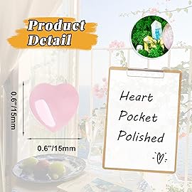 YATOJUZI 20PCS Rose Quartz Crystals Heart Natural Crystals and Healing Stones Pink Rose Quartz Hearts Stones Mini Pocket Reiki Gemstones Bulk Wholesale Valentines Day Gifts for Women