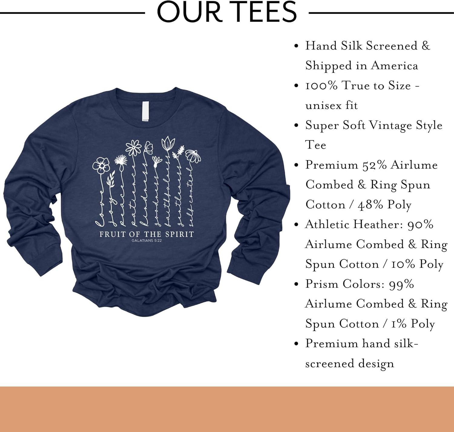 Love in Faith Shirts for Her | Fruit of The Spirit Tee | Christian T Shirts for Women | Faith Shirts for Her - Image 4