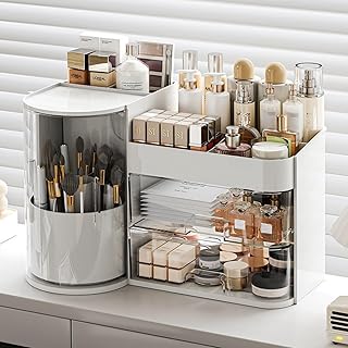 Organizador de maquillaje con soporte girator...