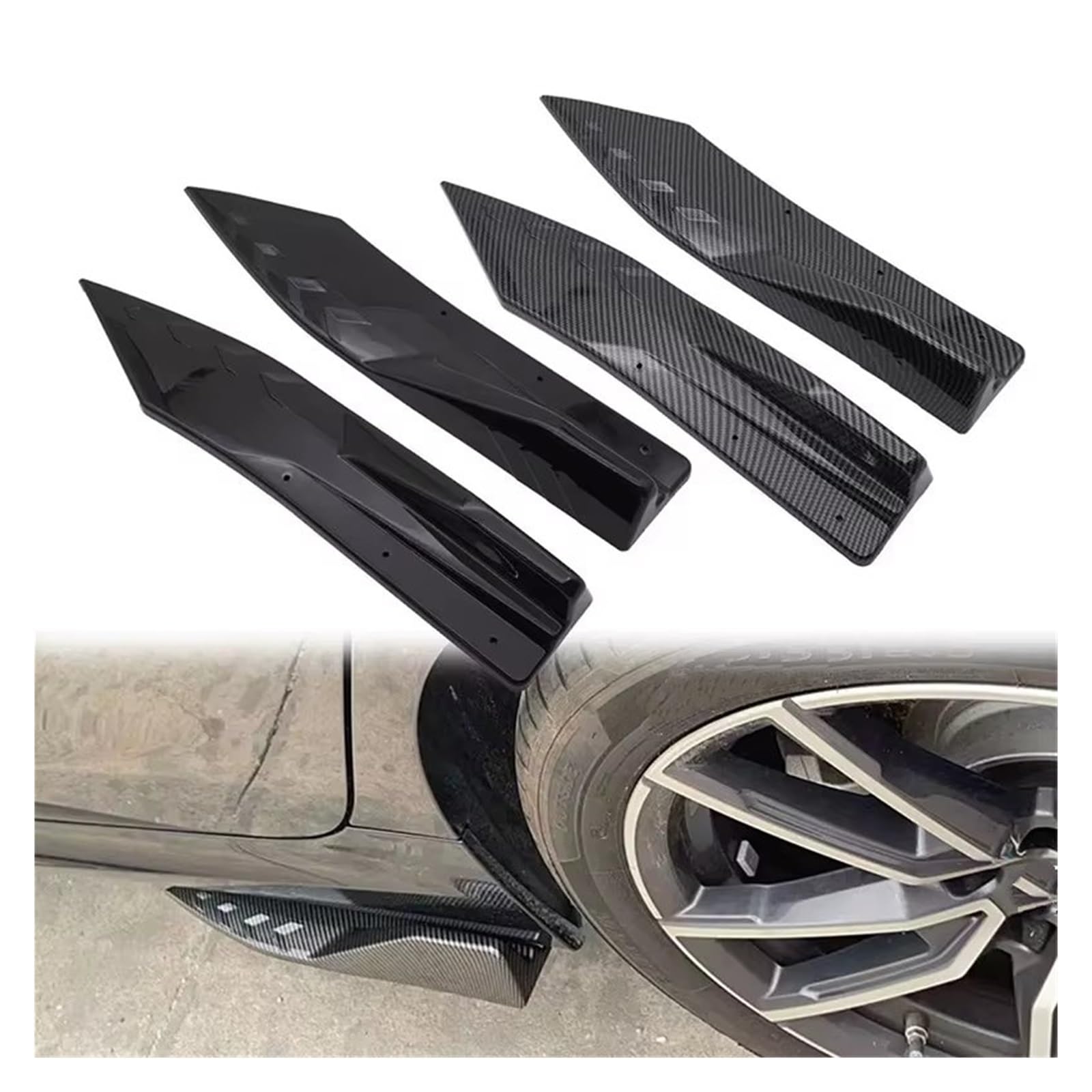 Minigonne Laterali Paraurti Posteriore A 2 Pezzi Diffusore Angolare Splitter Spoiler Canard Per BMW Serie 4 F32 F33 F36 G22 G23 G26 Dal 2014 In Poi(Nero)