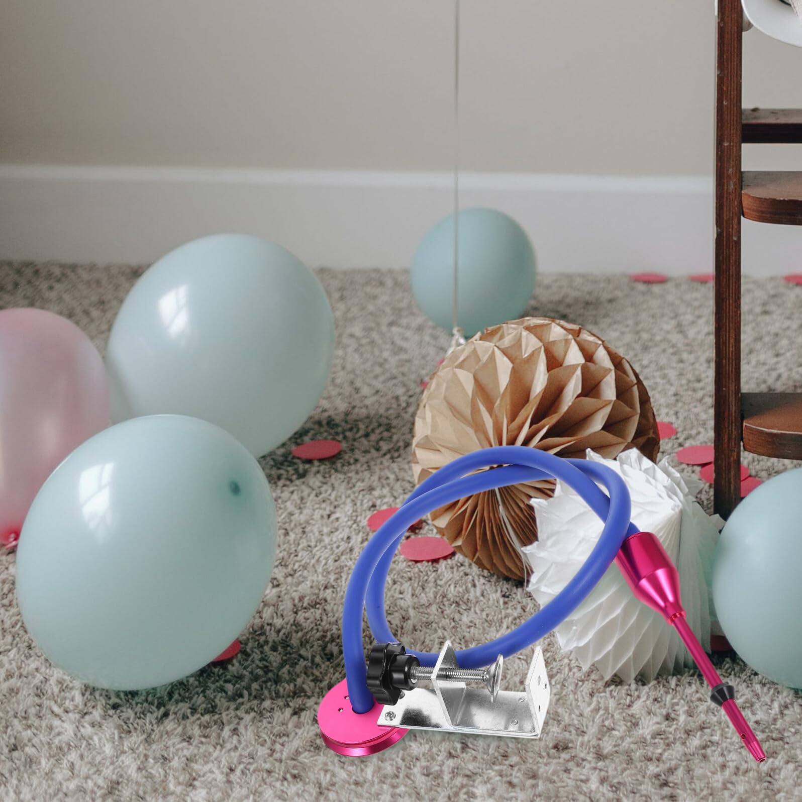 Kit para Rellenar Globos Función de Anudado y Inflado Rápido, Herramienta Metálica para Globos Largos, Adecuado para Celebraciones y Actividades, 1 Set