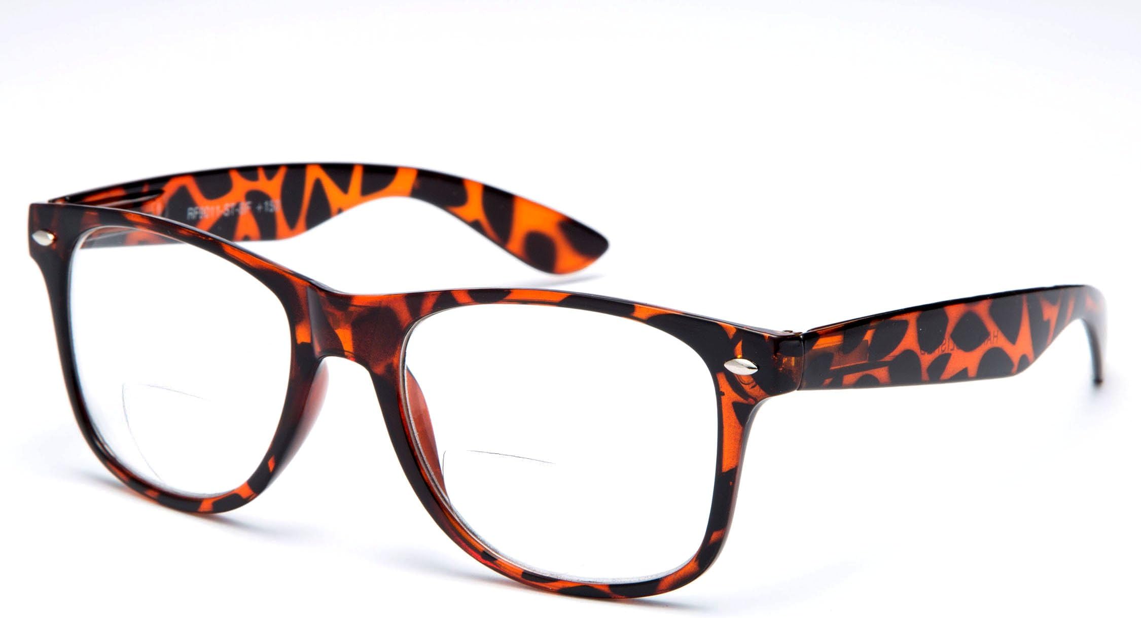 Newbee Fashion - IG Wayfarer Style Comfortable Stylish Simple Reading Glasses, Tortoise Spring Temple Bifocal
