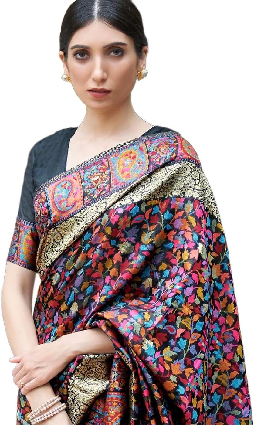 SWORNOFWomen's S Kanjivaram Banarasi Silk Saree Kanchipuram Patola Saree