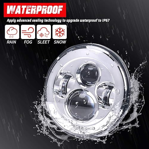 Miniatura 5 de Faro delantero LED de motocicleta de 7 pulgadas compatible con Harley Davidson Street Glide Road King Electra Glide Fat Boy Heritage Softail Deluxe