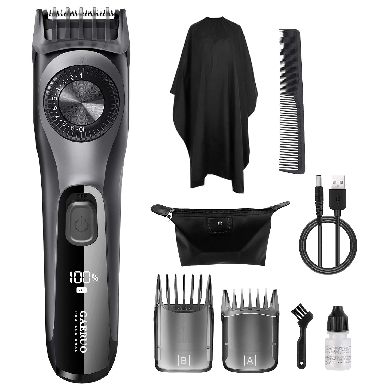 GAERUO All in 1 Adjustable Men's Beard Trimmer & Hair Clippers for Home Cordless 38 Length Settings, Rechargeable Beard &Hair Cutting Kit for Body, Mustache, Hair