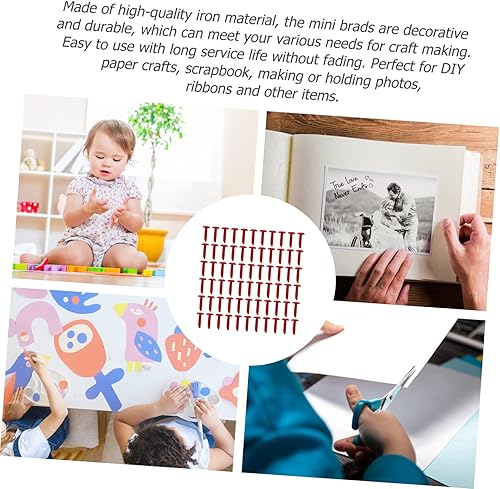 Miniatura 8 de VILLCASE Prácticas uñas de dos patas, 200 unidades, mini sujetadores para manualidades, clavos sólidos, seguros para niños y niñas, 0.315 x 0.591 in