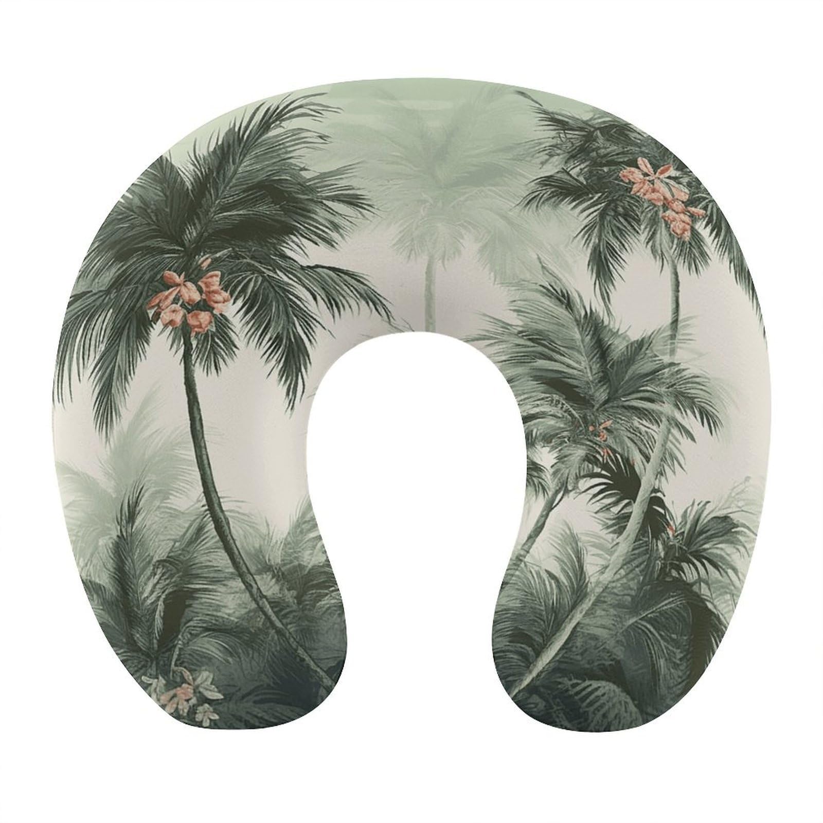 VstaDank Tropical Palm Trees Neck Pillow Memory Foam Sleeping U Shaped Pillows Cooling Travel Head Support Pillows Super Lightweight Portable Airplane Pillow for Car Office Rest
