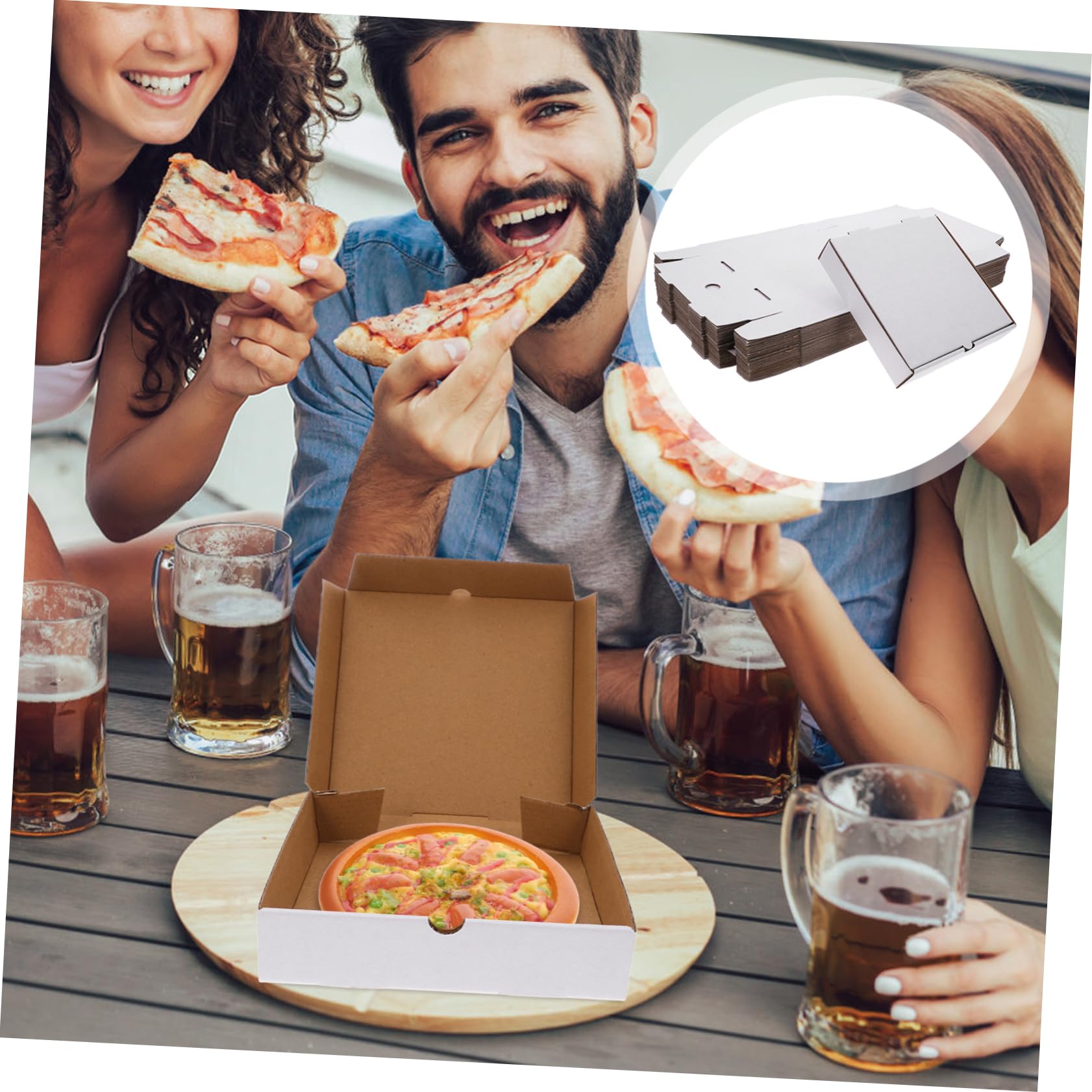 Zestaw Pudełek Na Pizzę 30 Sztuk Tekturowych Pudełek Do Wysyłki Pizzy Przechowywanie Żywności Opakowania Papierowe Na Wynos 7 Cali
