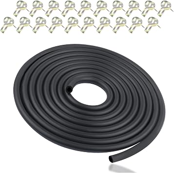 Universal Car Fuel Line Repair Kit with 1/4" Fuel Hose & 2/5" Hose Clamp,9.85Ft Rubber Gas Line Hose,Fits Car,Tractor,Scooter,Motorcycle,Go Kart