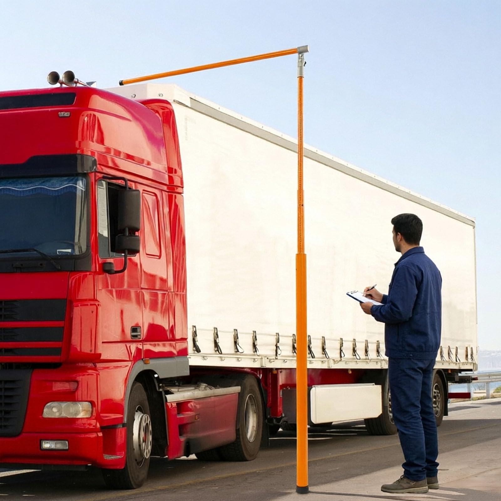 Perche De Mesure De Hauteur De Charge De 6 M (20 Pi), Rétractable, Avec Sac De Transport Et Échelle Facile À Lire, Longueur Ajustable, Pour Camions.