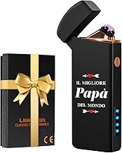 Festa del Papa Idee Regalo, Coquimbo Accendino Elettrico Accendino USB Ricaricabile Antivento Accendino per Candele Cucina Barbecue e Campeggio, Regalo Natale/Compleanno per Lui (Nero)