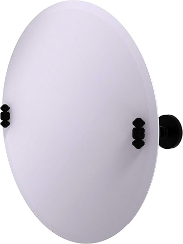 Allied Brass SB-90 - Espejo de pared con borde biselado redondo sin marco, color negro mate Allied Brass SB-90 - Espejo de pared con borde biselado redondo sin marco, color negro mate