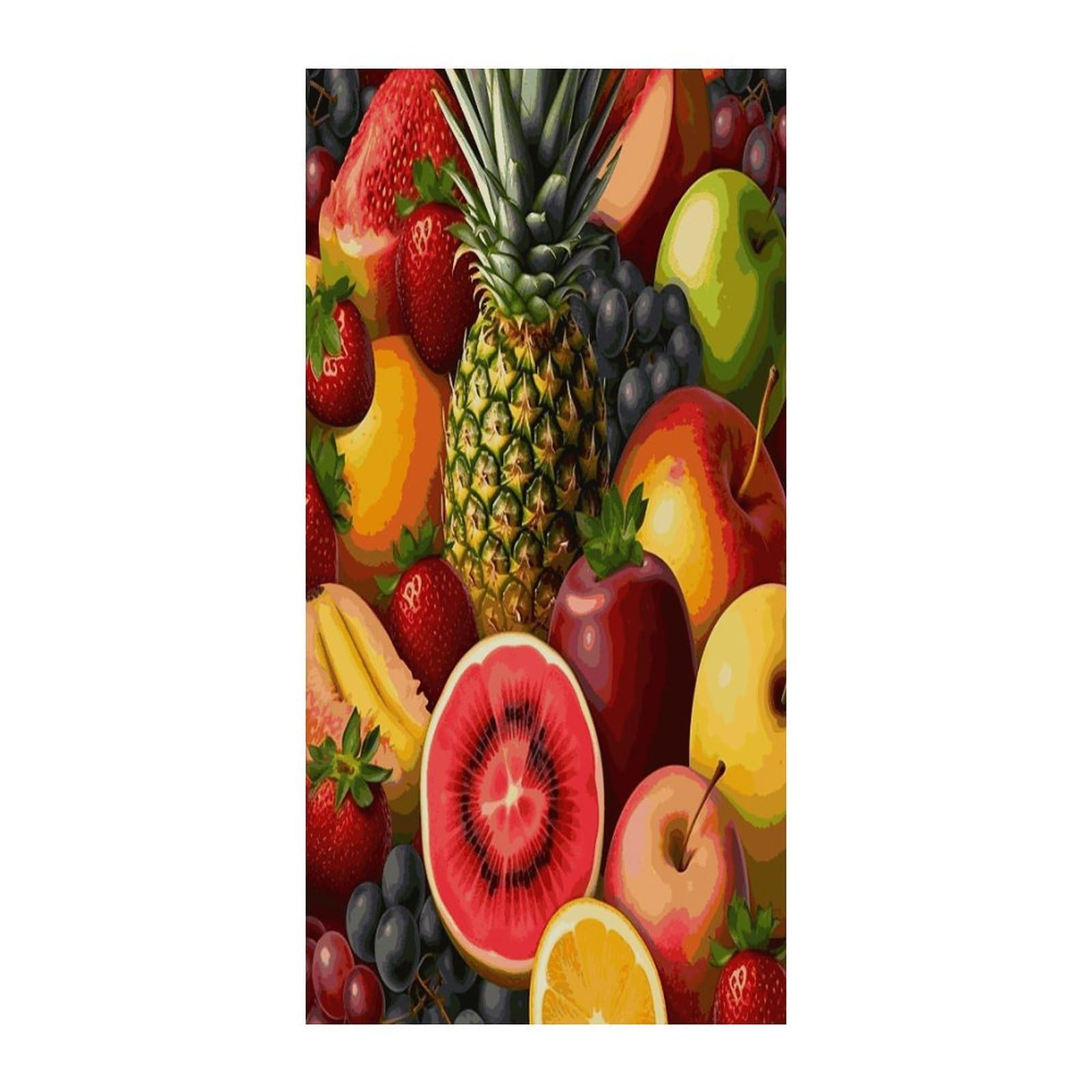 Fekiloot Style Fresh Juicy Fruits Pineapple Berries Door Curtain Room Divider Curtains