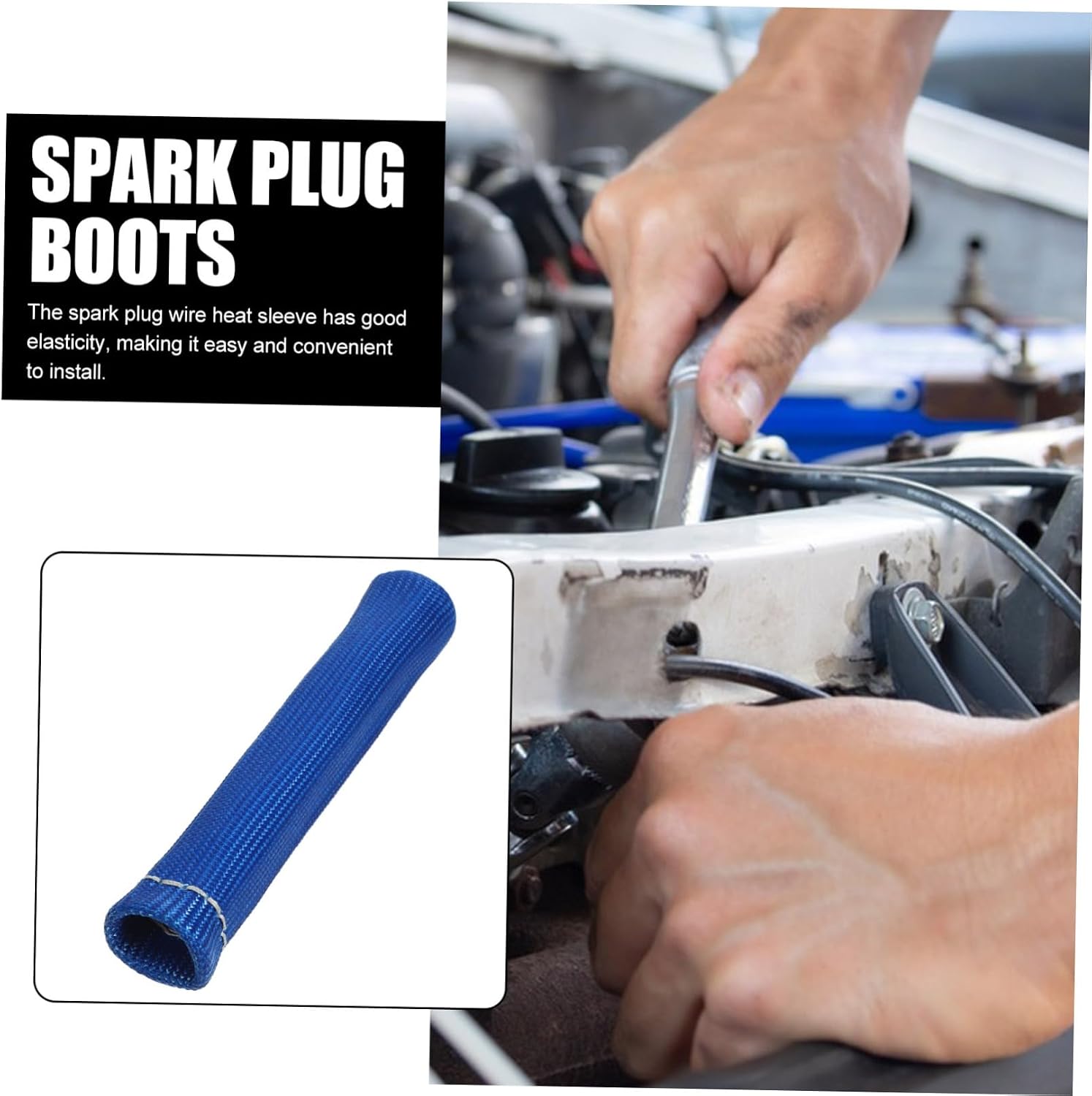Automotive Spark Plug Wire Heat Shield 8 Pcs Heat Shield Sleeve Boot Kit