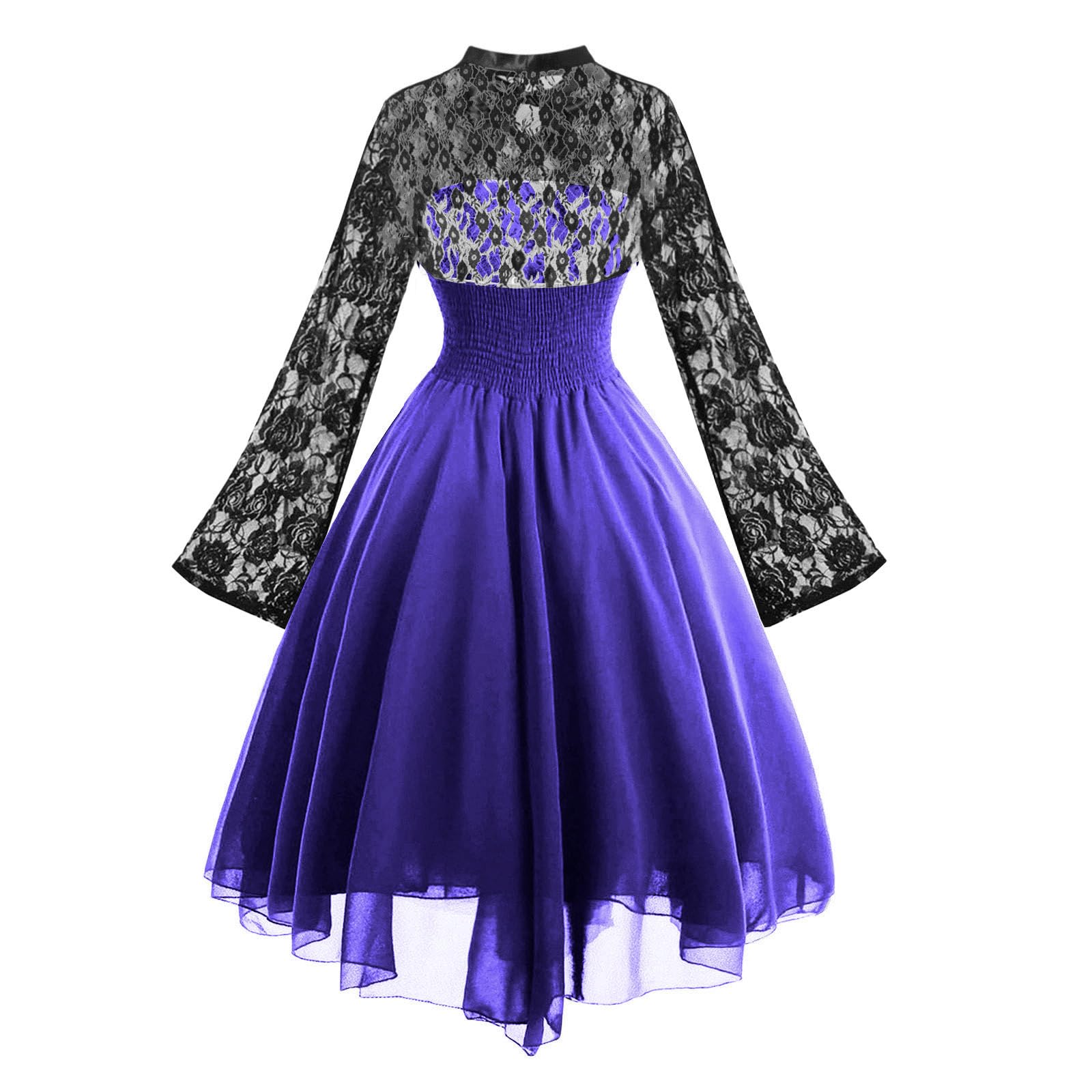 Costume Médiéval Femme Robe Corset Gothique Maxi à Manches Papillon Épaule Froide Steampunk Robe Femmes Vêtements Gothiques Corset Robes Victorienne d'halloween Punk Dress de Cocktail Pas Cher