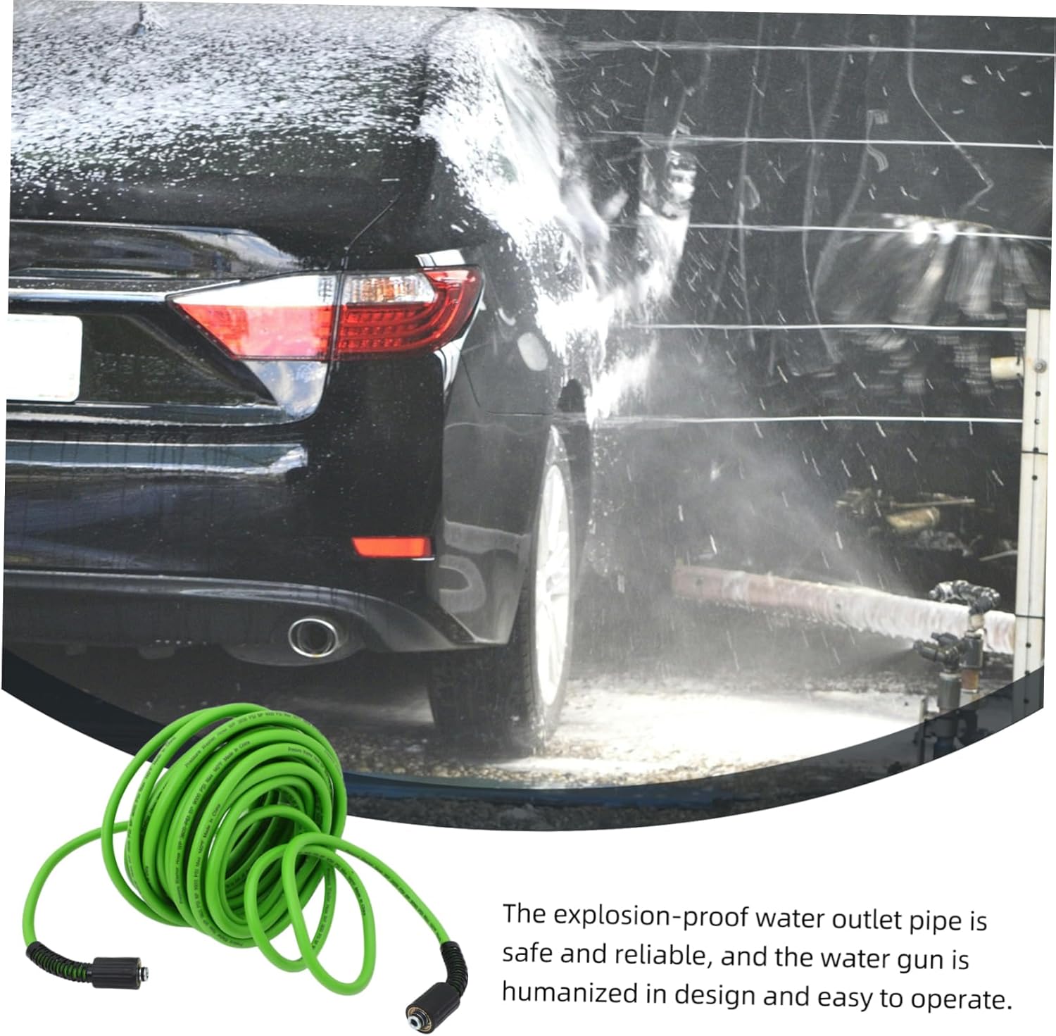 Mikinona High Pressure Extension Hose Explosionproof Water Outlet for Pressure Washer for Car Patio and Outdoor Cleaning User-Friendly Connector Design