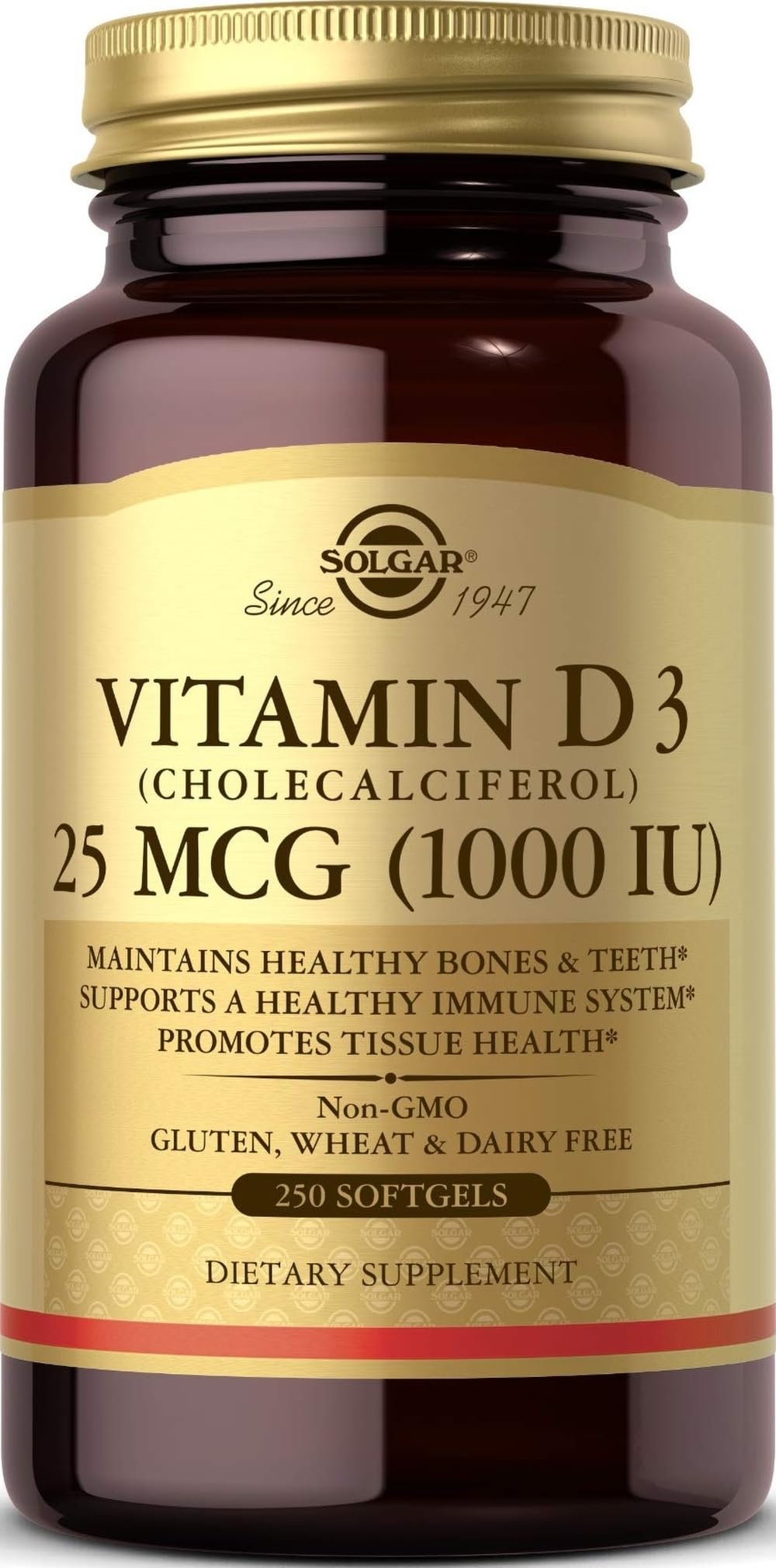 Solgar Natural Vitamin D3 10,000 Iu - 120 Softgels, Oil-Based For Bone, Immune & Tissue Health (33984358720)