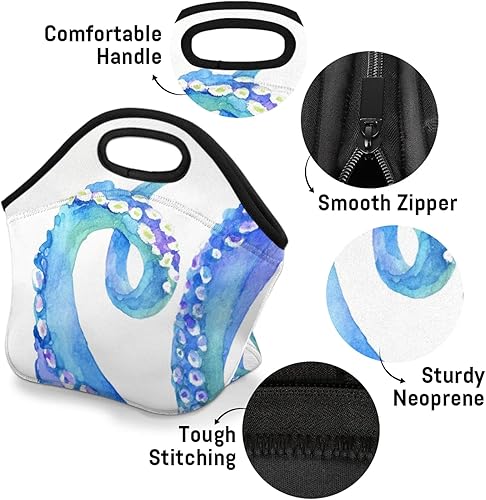 Miniatura 4 de Bolsas de almuerzo de neopreno para mujer, bolsas de almuerzo, lavables, aisladas, para el trabajo, picnic, preparación, bolsas para hombres y