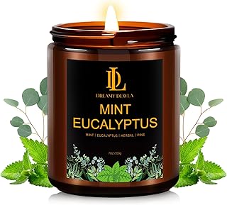 Mint Eucalyptus Candles, Mint Eucalyptus Scented Candle, Mother's Day Candle Gifts for Women, Soy Candles for Home Scented, 7oz 50 Hours Burn