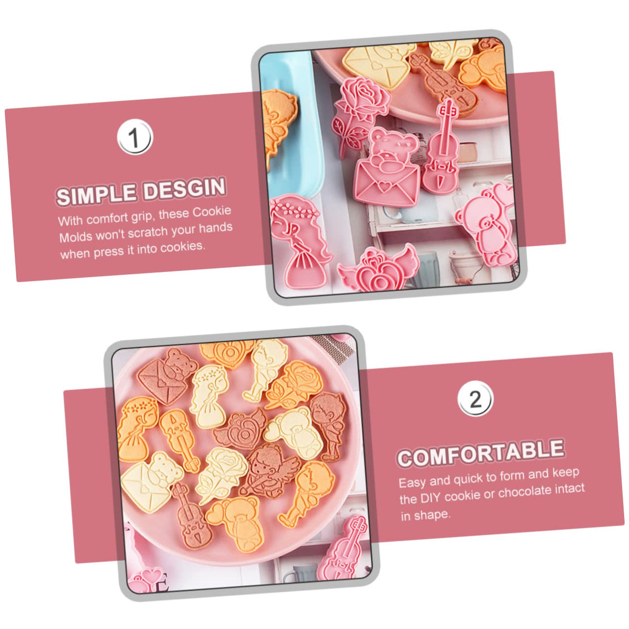IMIKEYA 5 Ensembles 3D Moule À Biscuit Tridimensionnel Diplôme Cookie Gâteau Étain Eid Mubarak Emporte-Pièces Moules Personnalisés Cookie En Forme D'Étoile Fondant Timbres 8 pièces * 5