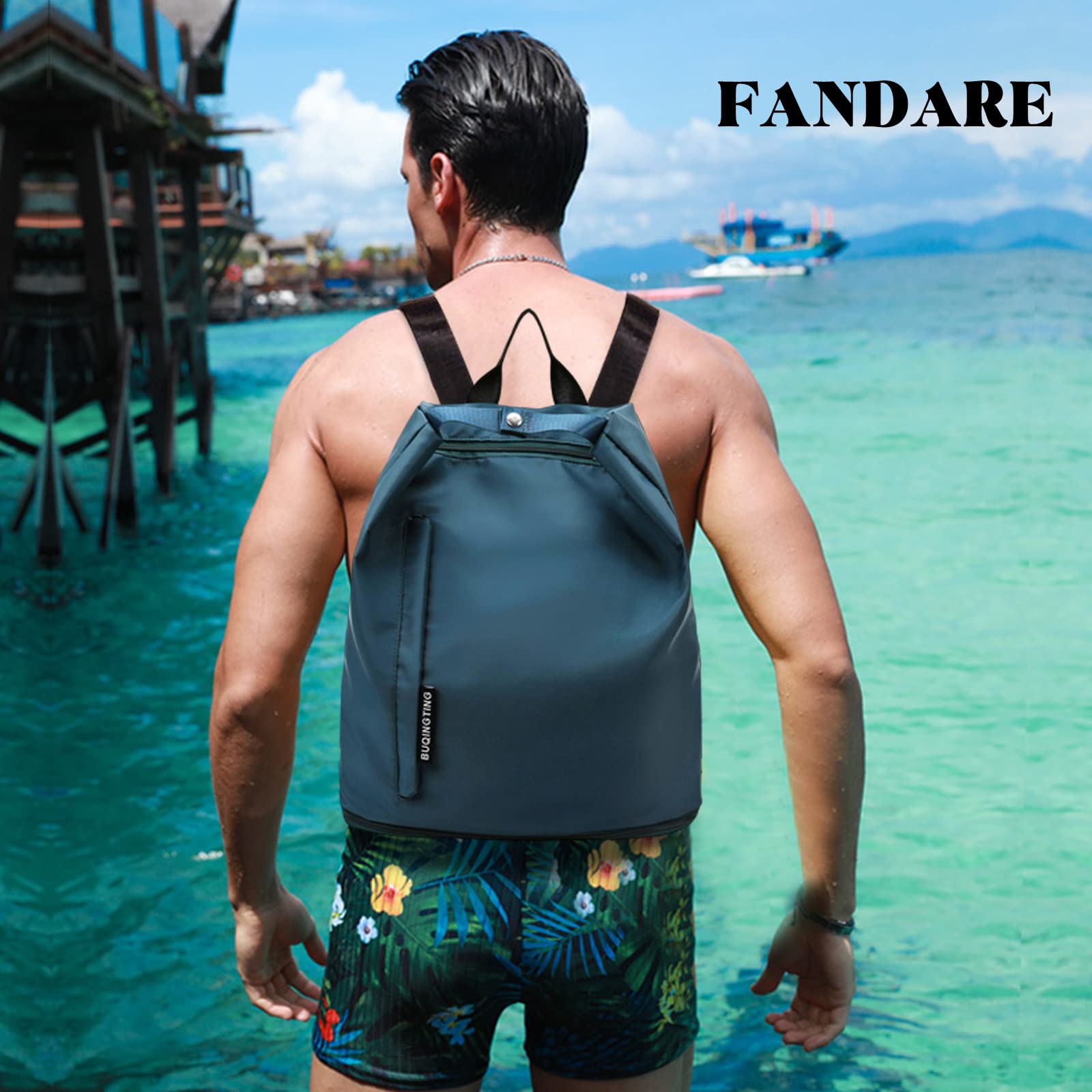 FANDARE Zaino da palestra Borsone da Viaggio Borsa Sportivo Uomo Donna Weekender Borsone Piscina Nascita Ospedale Palestra Borsa a Spalla con Scomparto Scarpe & Tasca di separazione bagnata e asciutta