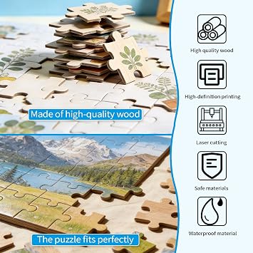 Personalised Jigsaw Puzzles for Adults 70 Piece(6''x8''),Personalised Puzzle Frameless,Custom Puzzle Wooden Photo Jigsaw,Ideas Gifts for Family,Pet,Wedding,Graduate,Birthday,Valentine's Day