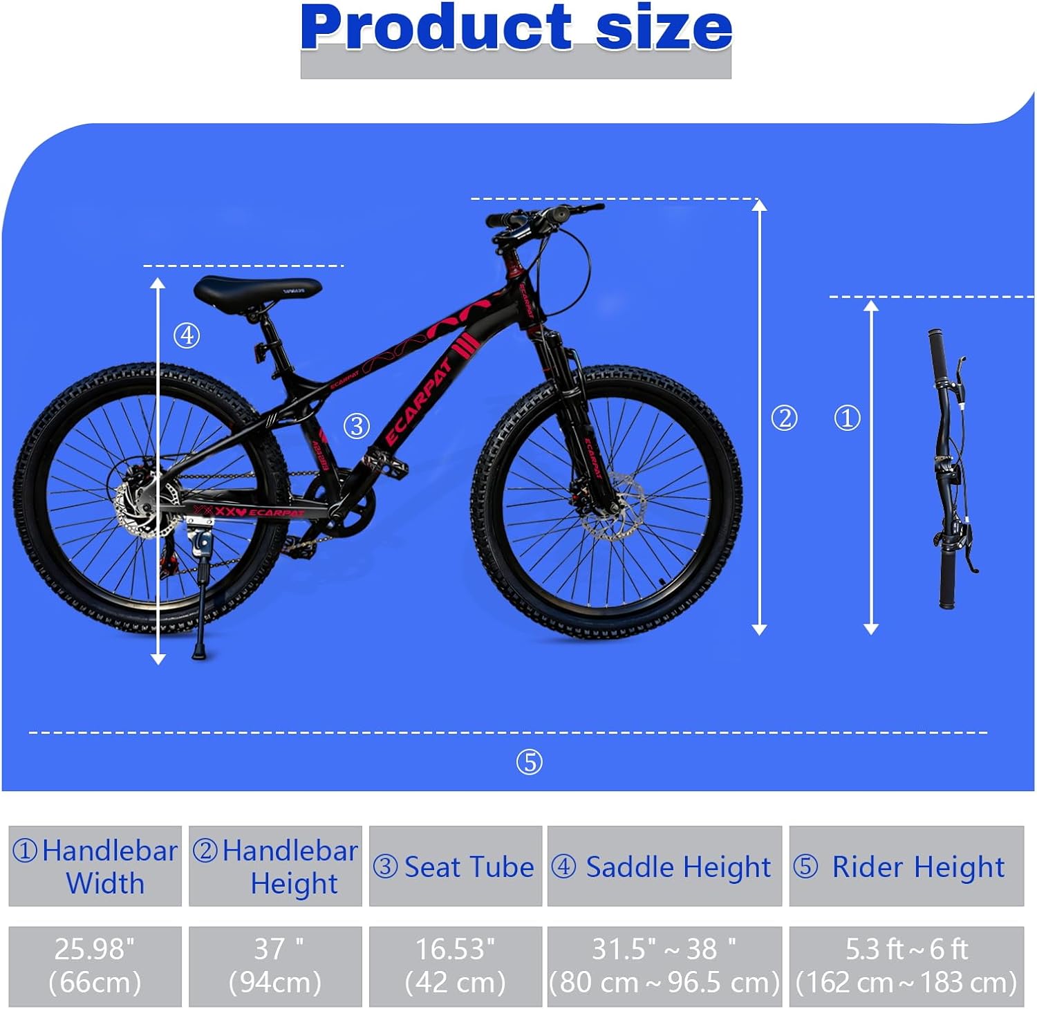 Hardtail Mountain Bike, 24/26 Inch Wheels Outdoor Cycling Bike, 7-Speed Trigger Shifter, Knobby Mountain Tires, Mechanical Disc Brakes, Aluminum Frame, Comfort Saddle, MTB Bicycle with Suspension Fork