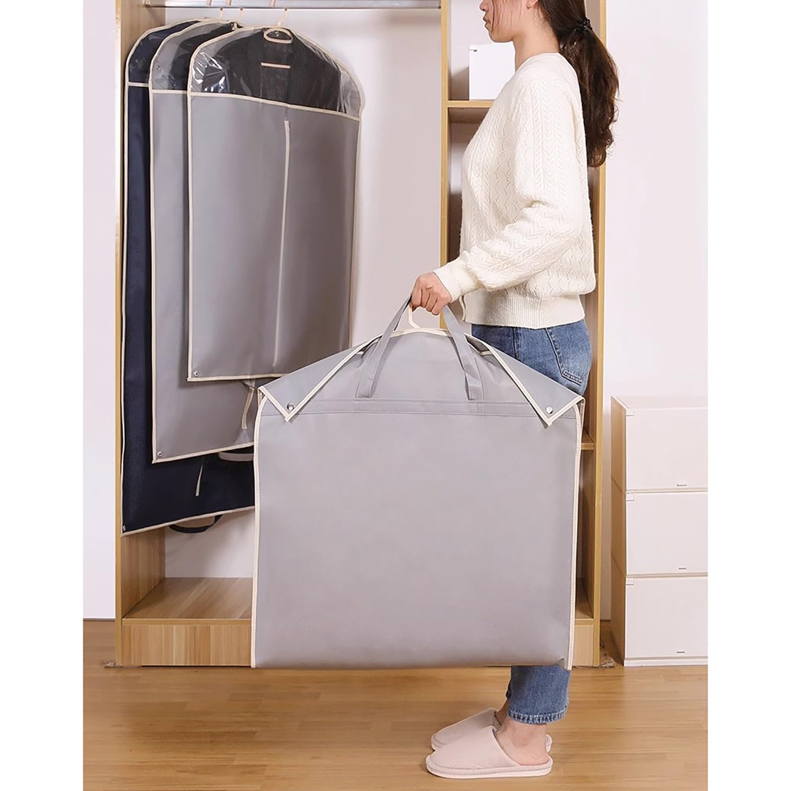 Borsa da viaggio for abiti appesi, copertura for indumenti in tessuto non tessuto con cerniera, for vari, copertura for appendiabiti1(Blue,60 * 130cm)