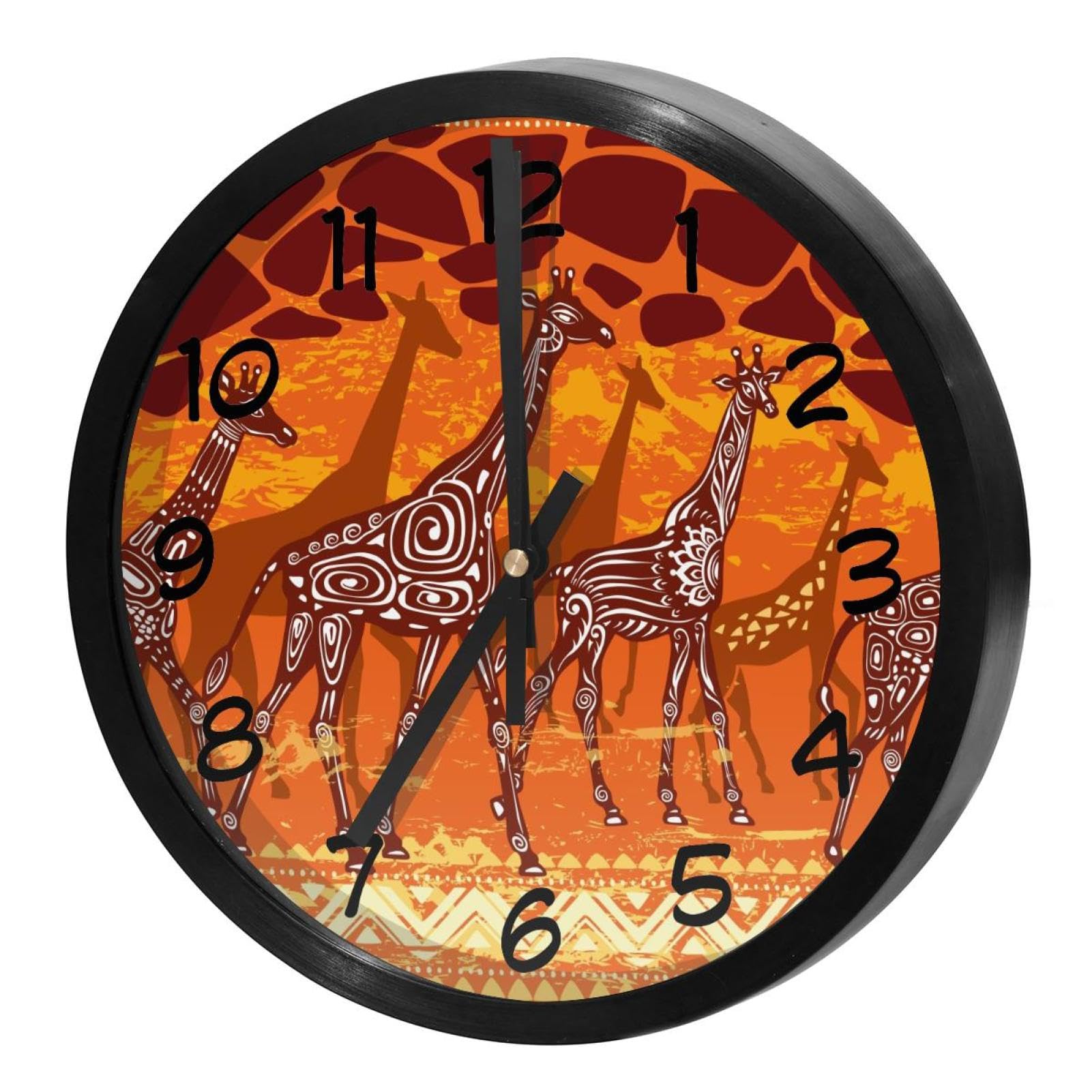 Horloge murale ethnique avec girafes pour créer une atmosphère chaleureuse et sereine chez vous