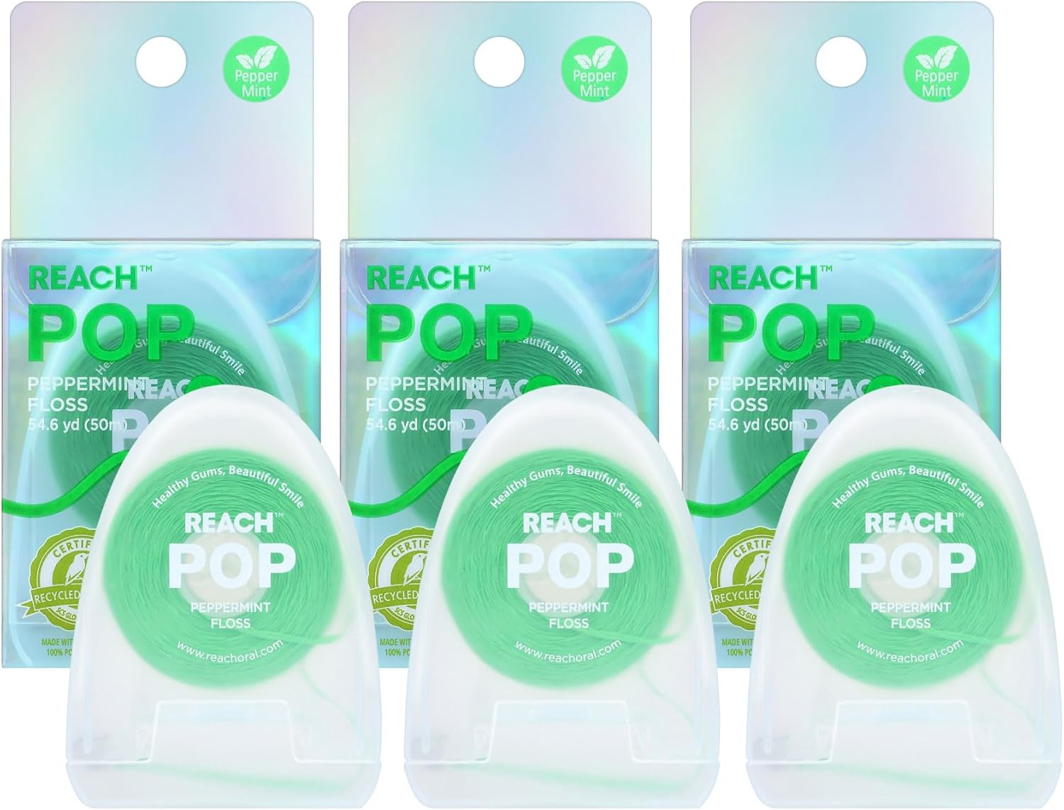 Amazon.com : REACH POP Dental Floss, Peppermint, Plaque Remover for ...