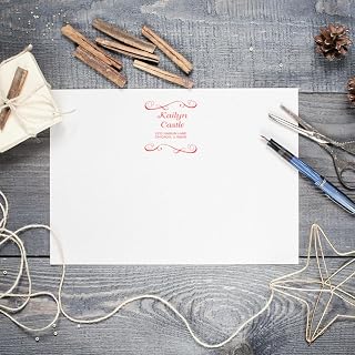 PSI Pre-Inked Scroll Border Bellevue Address Stamper