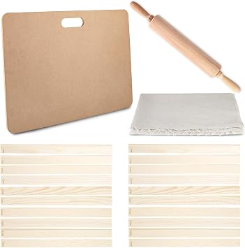 23 Pcs Pottery Tool Kit with Clay Rolling Pin 10 Size Thickness Guides Linen Tablecloth Wooden Pottery Board for Ceramic Clay Making