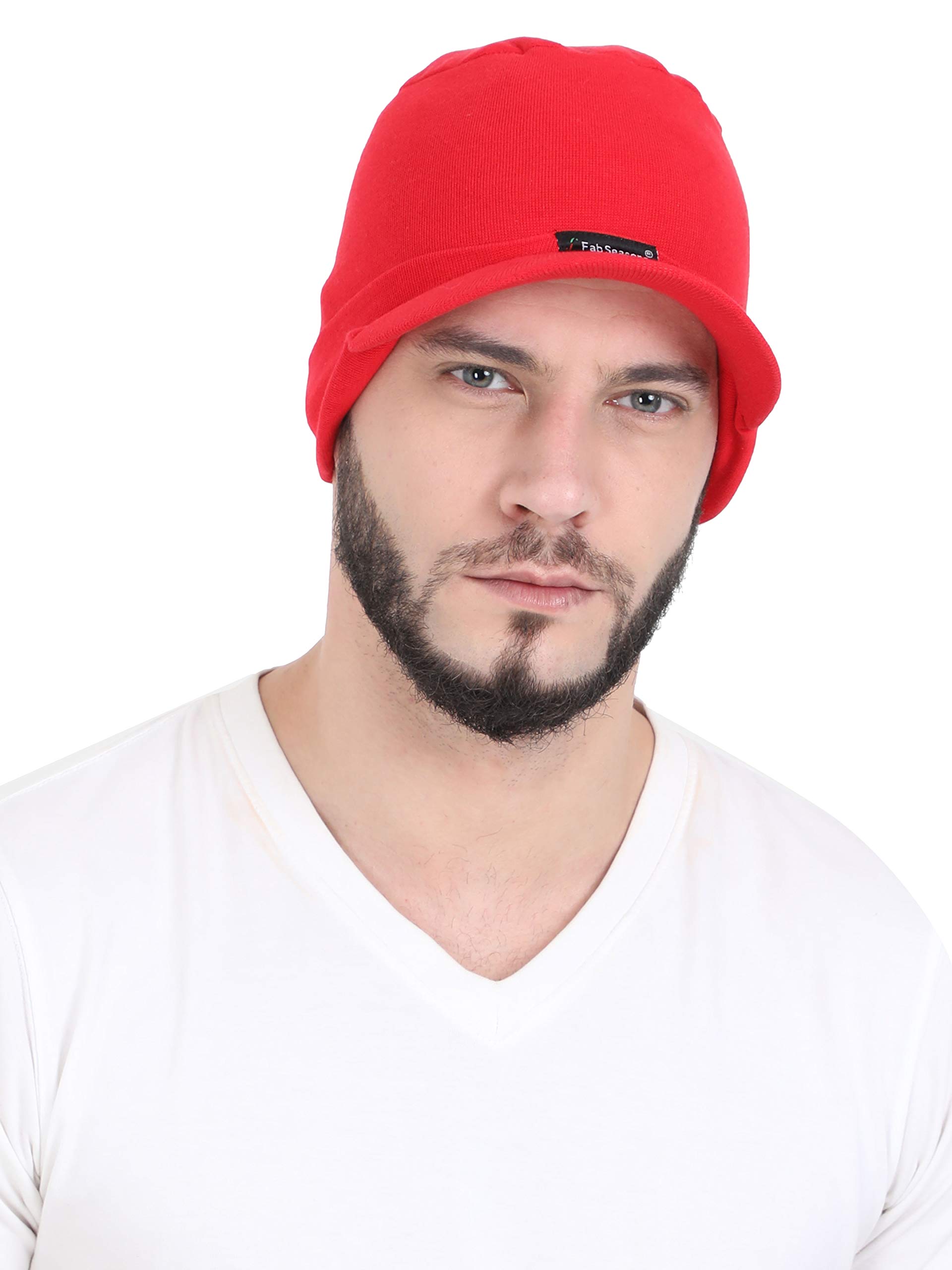 fabseasons Unisex Cotton Cap (WC47_Red_Free Size)-picture-26