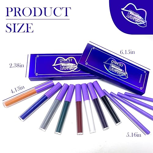 Miniatura 7 de DAGEDA Lápiz labial líquido mate, juego de 2 delineadores de labios y lápiz labial, juego de maquillaje de lápiz labial mate impermeable de larga