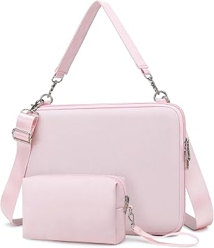 HYZUO 17-17.3 Inch Hard Shell Case Laptop Sleeve Bag for HP Envy/OMEN 17, LenovoThinkPad P16, ASUS ZenBook Pro/VivoBook Pro 17, Dell Alienware M17, LG gram 17, Razer Blade 17, Pale Pink