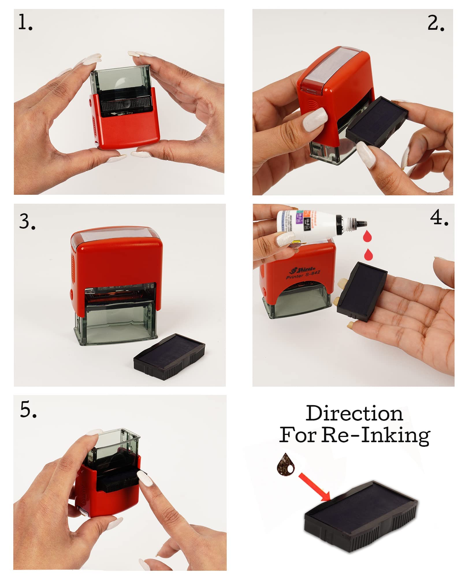 "ISSUED" Self Inking Rubber Stamp - Mini Office Stamp With Multiple Ink Colors