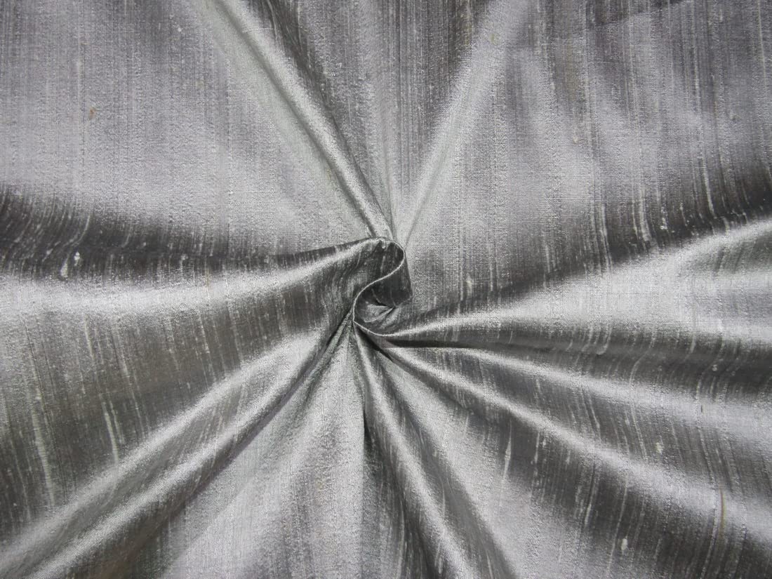 Tissu Dupioni de soie gris et noir pour confectionner une robe de soirée