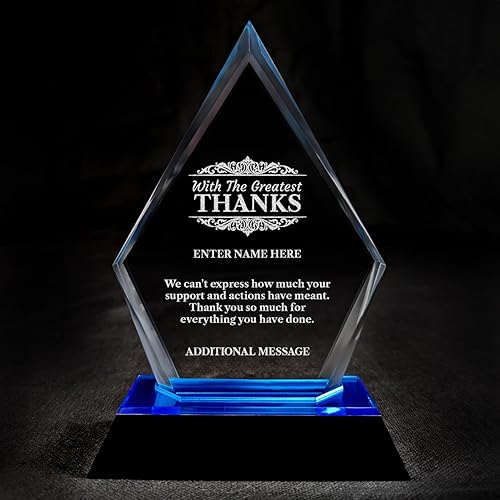 Miniatura 8 de Premio de agradecimiento personalizado grabado con láser, diseño grabado con láser, agradecimiento, añade tu propio texto, incluye caja de regalo