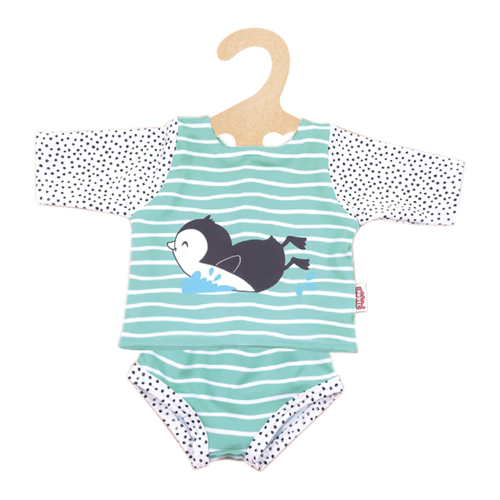 Slipper Set Heless 11 Penguin Polka Dot Swimming Set – 4-Piece Doll Bath Outfit With Swim Ring & Slippers Kids Bikinis 11-12