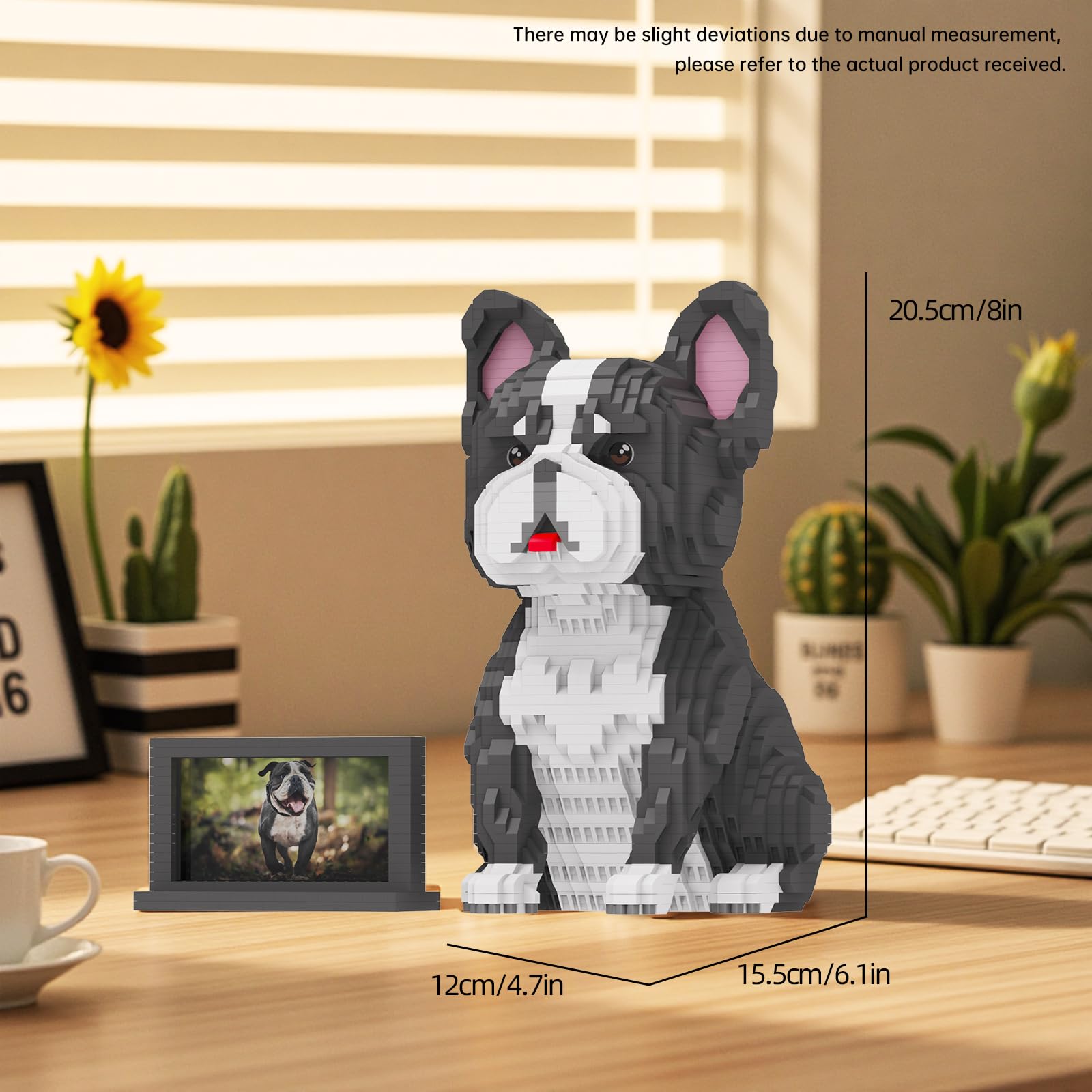 Micro Mattoncini Da Costruzione Bulldog Francese – 917 Pezzi Fai Da Te – Modello 11,6x6,8x12,2 Cm – Regalo Per Adulti E Ragazzi