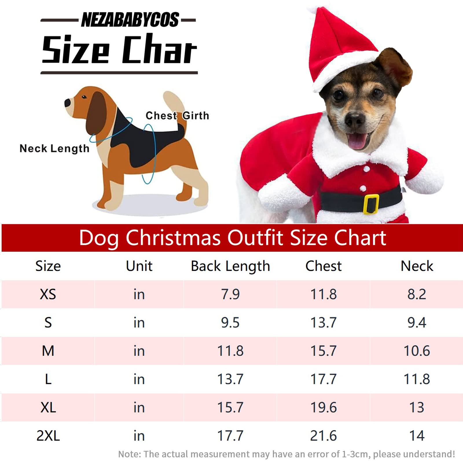Disfraz de Papá Noel para perro de Navidad, ropa de Papá Noel, sombrero para mascotas, perros, gatos, fiesta, Año Nuevo, divertido cosplay (XXL)