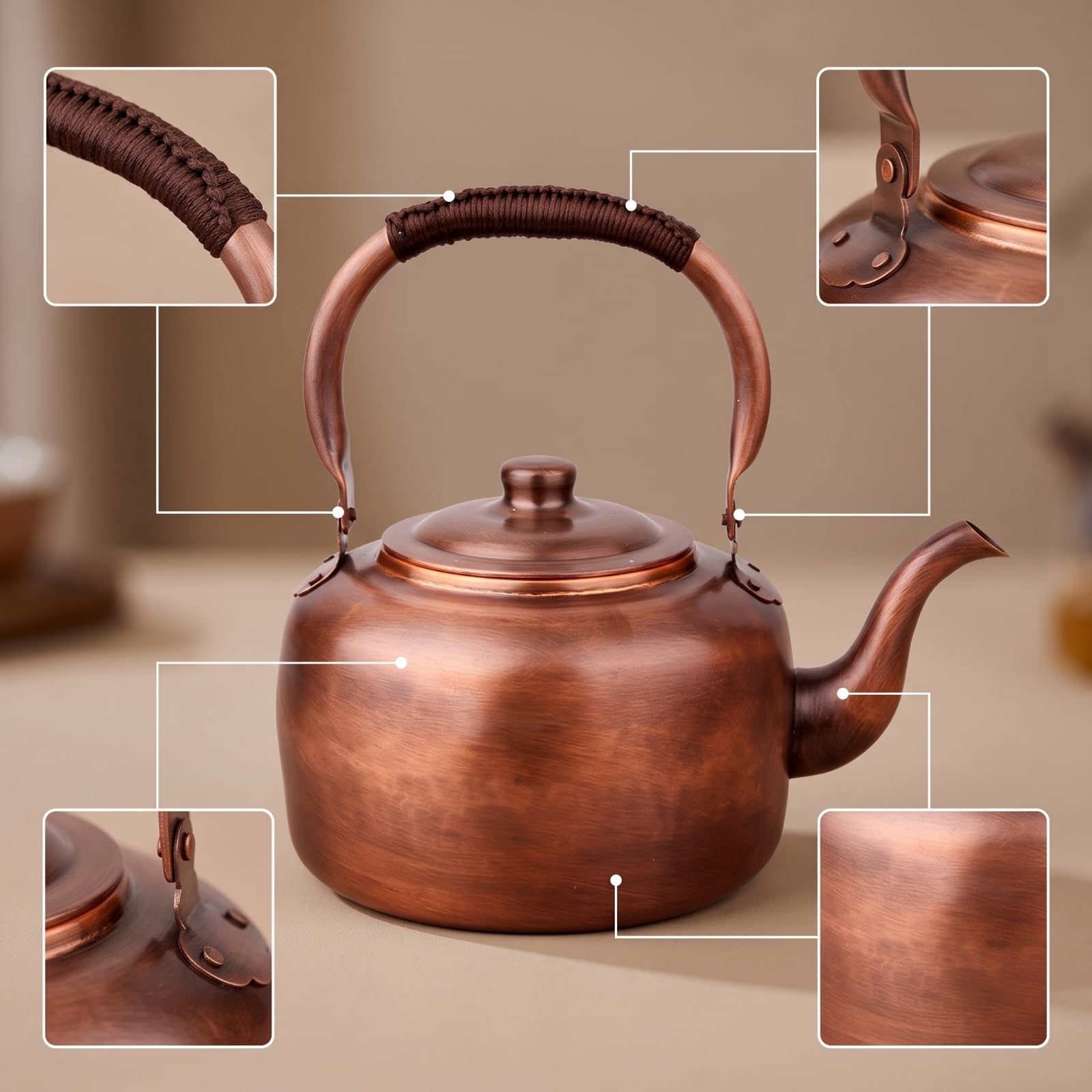 kowaku Billoire à Thé Haute Qualité Vaisselle | Bec Verseur Incurvé, Style Vintage Classique, 3L, Sifflement