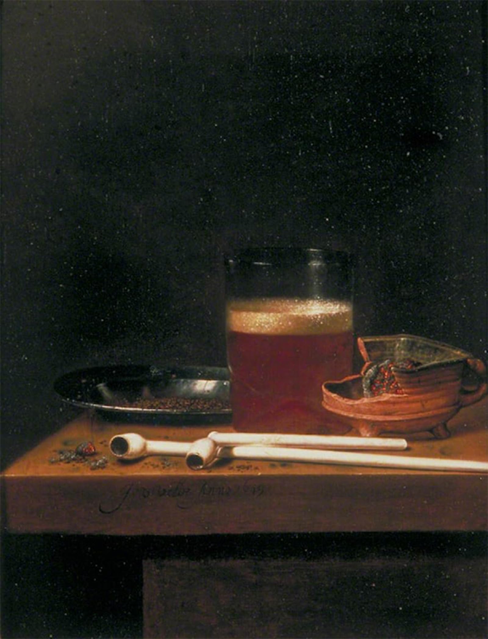 SERENDIPITP Retro Picture Poster Wall Art Pictures Painting Still Life with a Glass of Beer by Jan Van De Velde Wall Art Canvas Print for Wall Decor 60x90cm