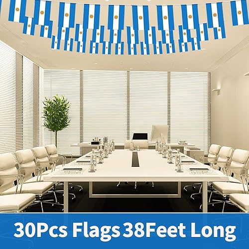 Miniatura 5 de Bandera de Argentina pequeña mini bandera argentina decoración para desfiles, fiestas, aulas, jardines y festivales (Argentina)