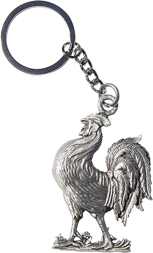 Hastings Pewter Company Lead Free Pewter Rooster Keychain Made in Michigan key chain