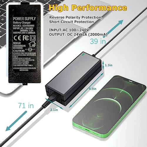 Miniatura 3 de Cargador de batería 24V2A para GoGo Mobility Scooter 24v2000mA Cargador rápido (conector XLR de 3 pines) para Drive Medical, Go-Go Elite Traveller,